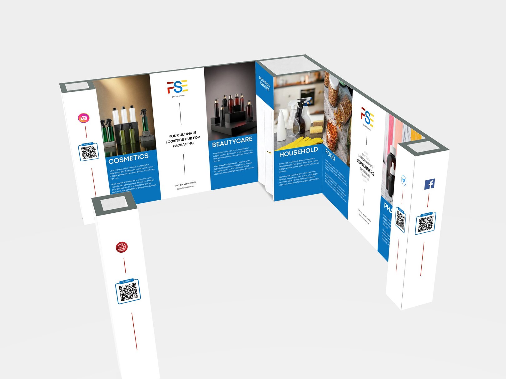 Pack Store Europe exhibition stand mock-up